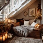 25 Cozy Fall Staircase Nook Ideas to Create Moody Christmas Decor Magic