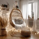 27 Room Ideas Aesthetic Cozy with Rattan Hanging Chairs and Magical Fairy Lights for Your Dream Sanctuary