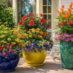 Front Porch Flower Pots Full Sun Inspiring Container Garden Ideas with Long-Blooming Flowers