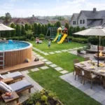 Family Backyard Layout Ideas for Kids 2026 Designs with Above Ground Pool  Play Areas