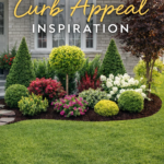 Modern Front Yard Curb Appeal Landscaping Ideas with Flower Beds