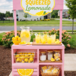 DIY Pink Wooden Crate Lemonade Stand for Kids – Summer Party Idea