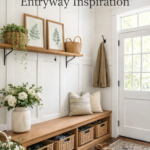 Modern Farmhouse Entryway Ideas with Mudroom Bench and Board and Batten Wall