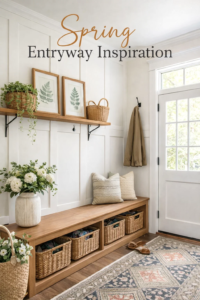 Modern Farmhouse Entryway Ideas with Mudroom Bench and Board and Batten Wall