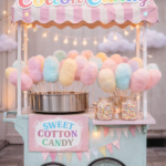 Pastel Aesthetic Cotton Candy Cart for Events  Whimsical Party Inspiration