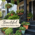 Small Front Porch Decorating Ideas with Vibrant Flowers and Lush Hanging Plants